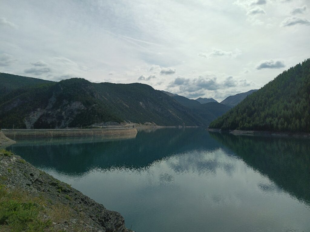 At the Livigno reservoir